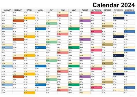 2024 Calendar Printable, PDF, Excel and Image file - free download ...