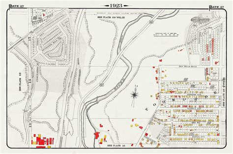 Plate 47, Toronto East York, Todmorden, 1923, Map on heavy cotton canvas, 18x27in. approx.