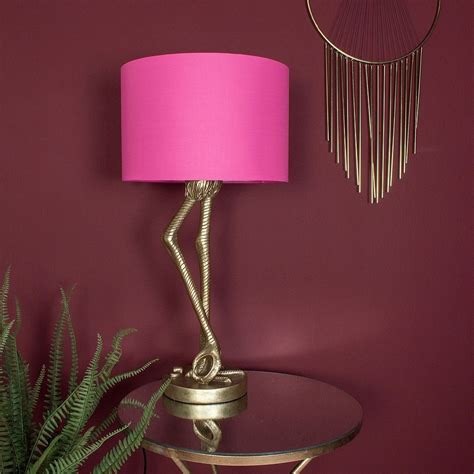 Brass Flamingo Leg Table Lamp with Pink Shade - iD Lights | Rustic floor lamps, Table lamp ...