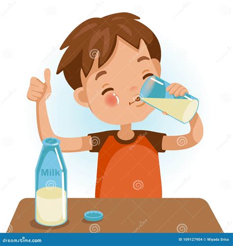 Drinking milk stock vector. Illustration of appetizing - 109127904