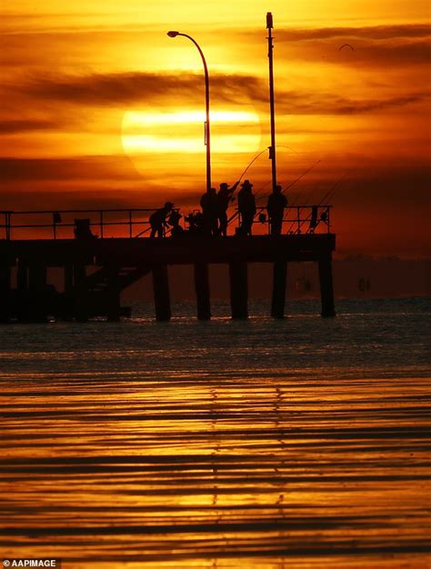 Spectacular sunrise is seen in Melbourne as sweltering summer temperatures soar to 45C | Daily ...