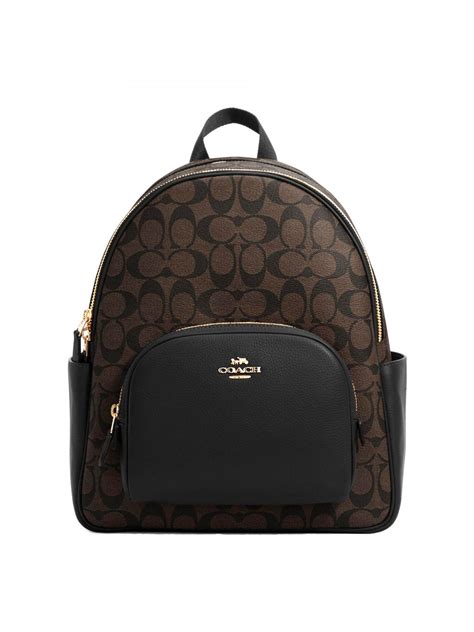 Coach Court Backpack Signature Brown Black - Averand