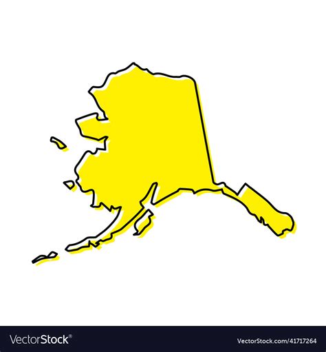 Simple outline map of alaska is a state united Vector Image