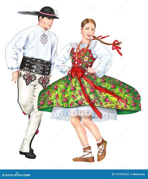 Dancing Polish Highlanders stock illustration. Illustration of culture ...