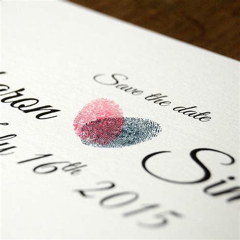 Fingerprint Heart Wedding Invitation And Save The Date By Feel Good Wedding Invitations