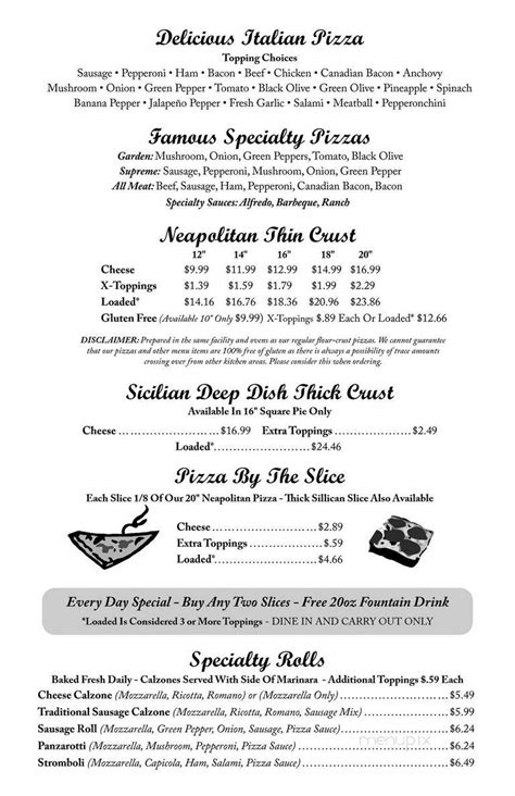 Menu of Luca Pizza in Springfield, IL 62704