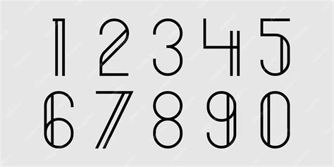 Premium Vector | Number line set vector font alphabet modern dynamic ...