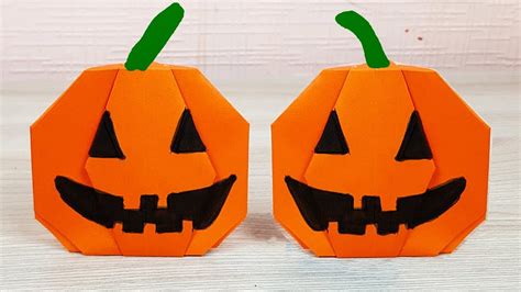 Pumpkin Simple Origami for Halloween - YouTube