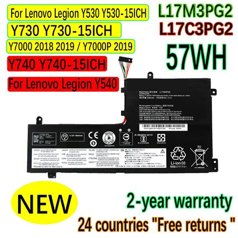 DODOMORN 57Wh L17M3PG2 L17C3PG2 Laptop Battery For Lenovo Legion Y530 15ICH Y730Y7000 2018 2019 ...