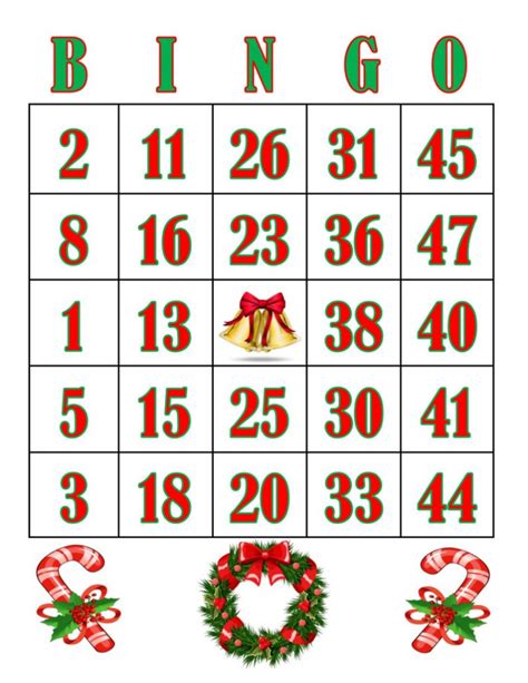 Free Christmas Bingo Cards