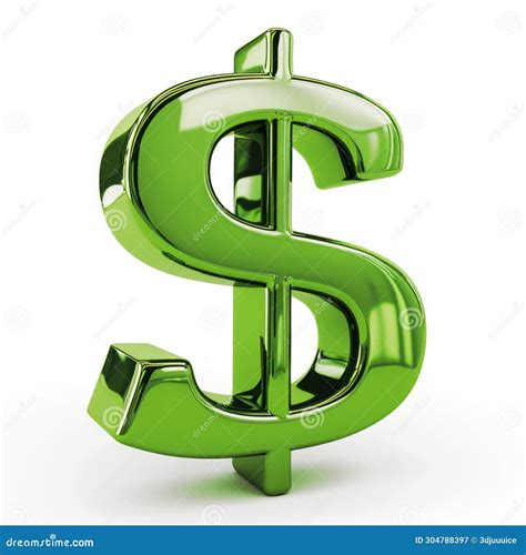 Green Dollar Sign on White Background. Stock Illustration ...