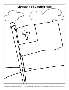 Christian Flag Coloring Page | Sunday School Activities for Kids