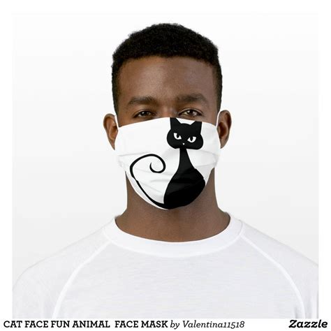 CAT FACE FUN ANIMAL FACE MASK | Zazzle | Animal face mask, Cool face ...