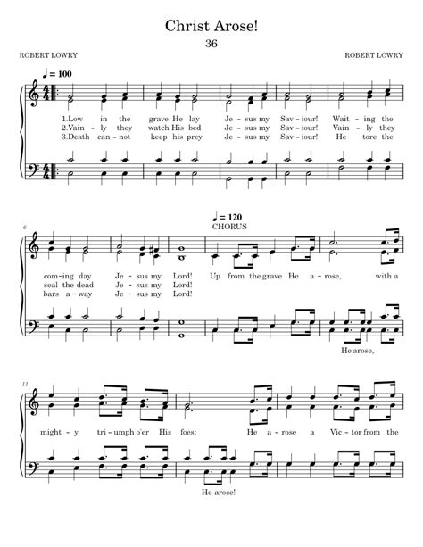 36 Christ Arose! Sheet music for Piano (SATB) | Musescore.com