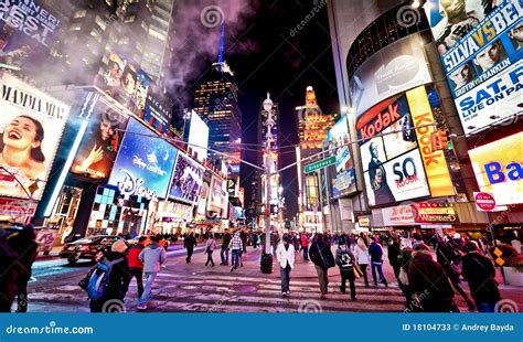 Times Square at night editorial stock photo. Image of travel - 18104733