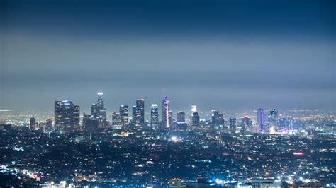 wallpaper city, night, aerial view, buildings, metropolis, lights HD ...