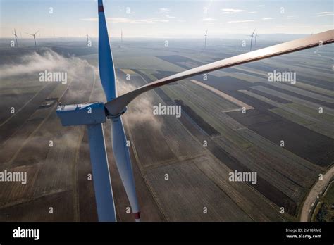 Aerial view of wind turbine Stock Photo - Alamy