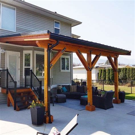 Traditional Home Wood And Metal Cool Patio Roof Design Ideas