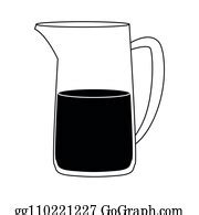 440 Juice Glass Jar Isolated Black And White Clip Art | Royalty Free ...