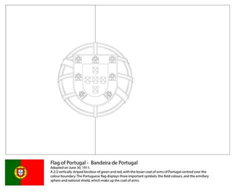 Flag of Portugal coloring page | Free Printable Coloring Pages