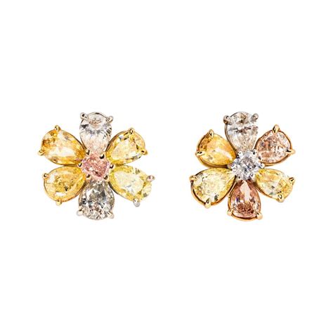 Fancy Colored Diamond Earrings For Sale at 1stDibs