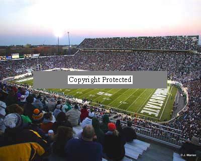 MSU Spartan Stadium Inside Aerial Posters, Game Night Photo