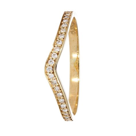 9k Yellow Gold Pavé Diamond Curved Band