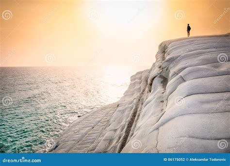 White Beach. Scala Dei Turchi in Sunset on Sicily Editorial Photography ...