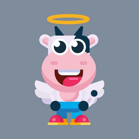 Funny cartoon cow flat design illustration 20452092 Vector Art at Vecteezy