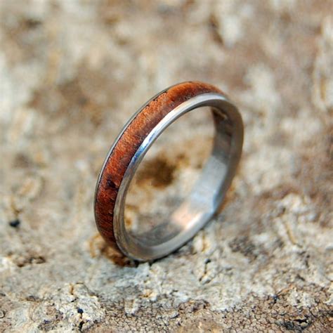 Wooden Wedding Rings Mens Ring Womens Ring Titanium Rings | Etsy