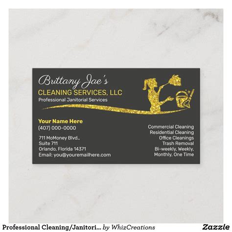 Professional Cleaning/Janitorial Housekeeping Serv Business Card | Zazzle