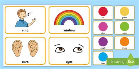 'I Can Sing a Rainbow' Nursery Rhyme Picture Flashcards