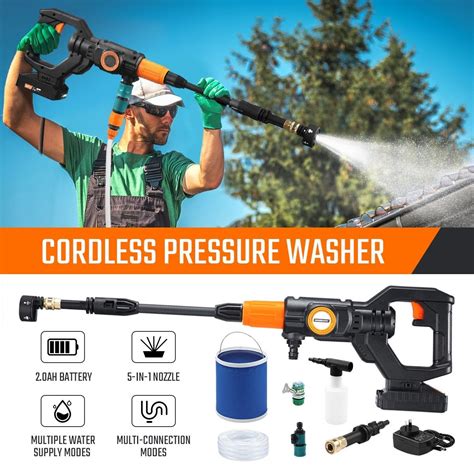 20V 2Ah Cordless High Pressure Washer Portable Electric Cleaner Spray Gun