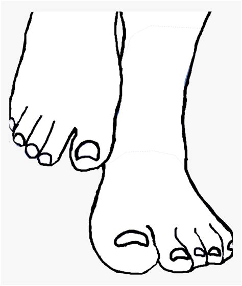 Clip Art Drawn Feet - Toes Clipart Black And White, HD Png Download - kindpng