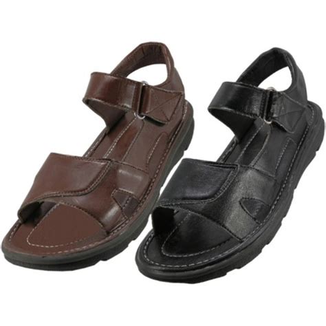 Wholesale Men's Sandals - Velcro Straps, PU Leather Upper | DollarDay