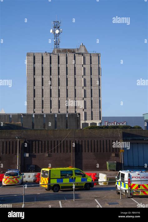 Blackpool, Lancashire Police Headquarters, HQ building, vehicles and ...