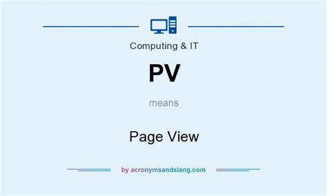 PV - Page View in Internet Slang, SMS, Texting & Chat by AcronymsAndSlang.com