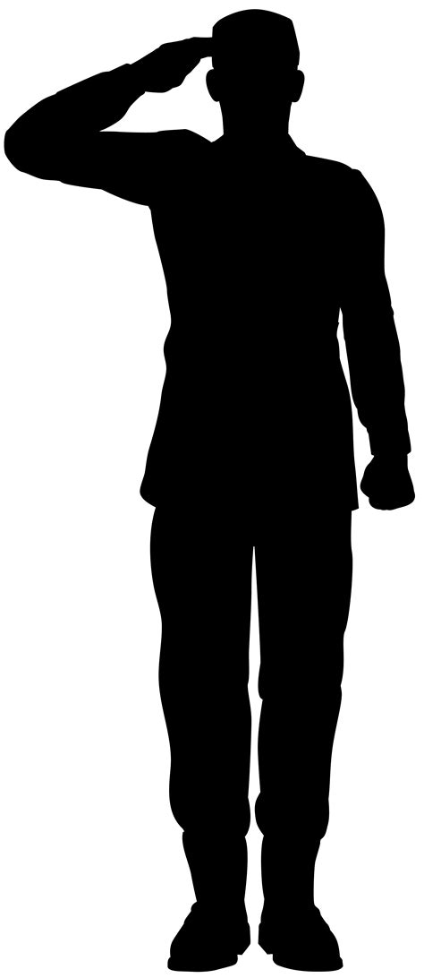 Army Soldier Saluting Silhouette PNG Clip Art Image | Gallery ...