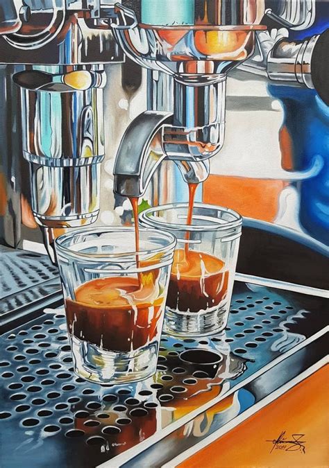 Espresso in the Morning Painting | Coffee artwork, Coffee painting, Art painting oil