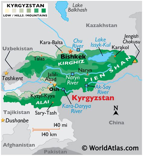 Kyrgyzstan Map / Geography of Kyrgyzstan / Map of Kyrgyzstan ...