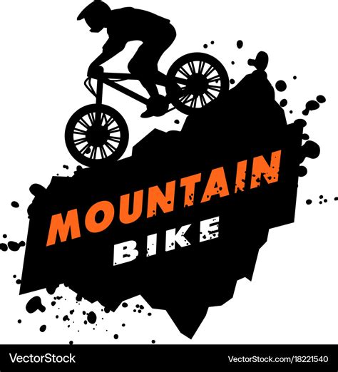 Mountain bike trials emblem Royalty Free Vector Image