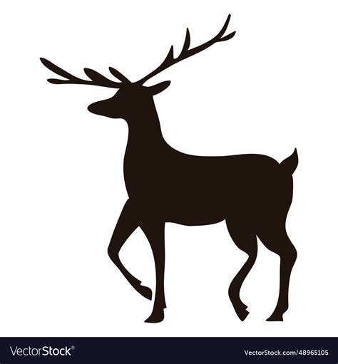 Reindeer silhouette walking 51 Royalty Free Vector Image