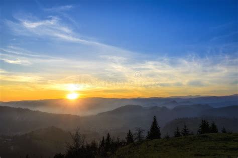 Sunrise Over Black Forest Mist Stock Image - Image of outdoor, morning ...