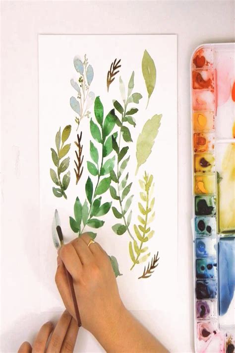 How to paint leaves ferns and greenery BEGINNER WATERCOLOR TUTORIAL YouTube Learn… | Painted ...