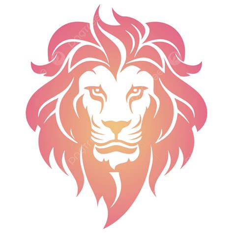 Lion Logo Tête Vecteur Dessin Animé Simple Monochrome PNG , Vecteur De ...