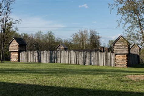 The reconstructed fort at Prickett's Fort State Park, a 22-acre West ...