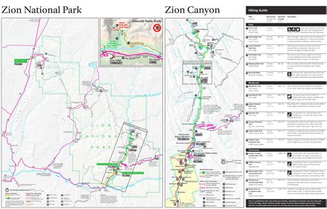 Zion National Park hiking map - Ontheworldmap.com