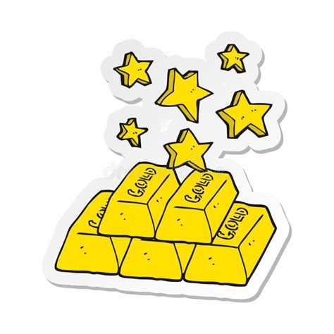 Sticker Cartoon Bars Gold Shining Expensive Objects Stack Drawing ...