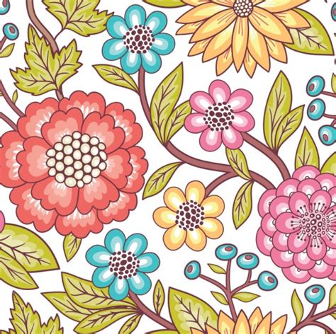 Floral pattern 1 set vector free download