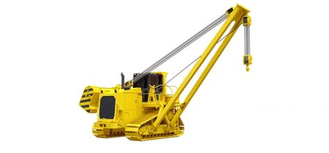 Premium Photo | Yellow crawler crane with side boom